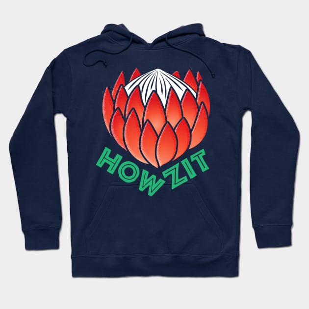 Protea Flower South Africa | Classic Symbol | Howzit Hello Hoodie by BraaiNinja